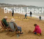 British beach life on a cloudy day
